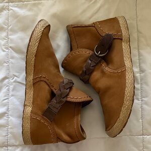 UGG Tan Leather Ankle Booties